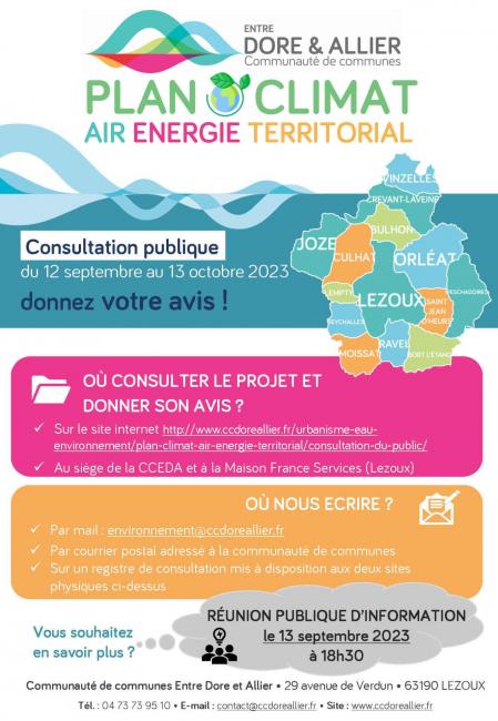 Affiche consultation publique pcaet